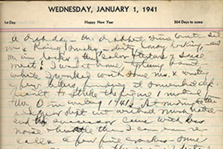 Robert Sparks Walker diary, 1943. Courtesy of the University of Tennessee at Chattanooga Special Collections.